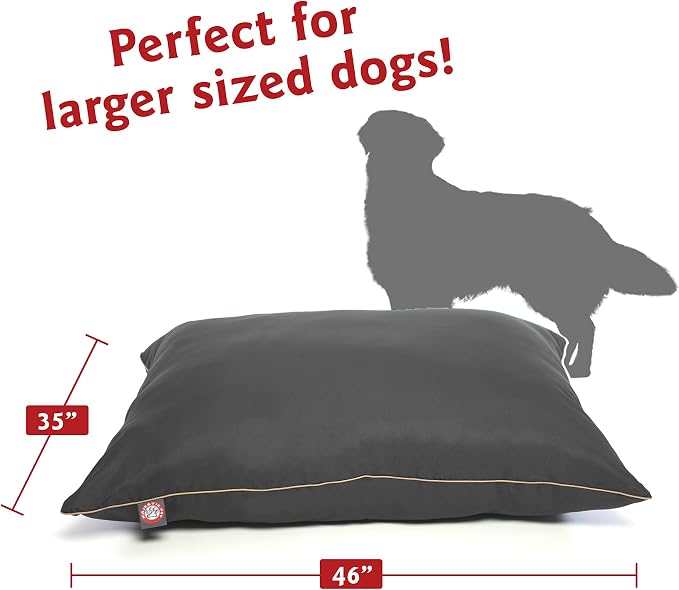 Majestic Pet Rectangle Large Dog Bed Washable – Non Slip Comfy Pet Bed – Dog Crate Bed Super Value Pillow Dog Bed – Dog Kennel Bed for Sleeping - Dog Bed Large Breed 46 x 35 Inch – Solid Gray - Image 2