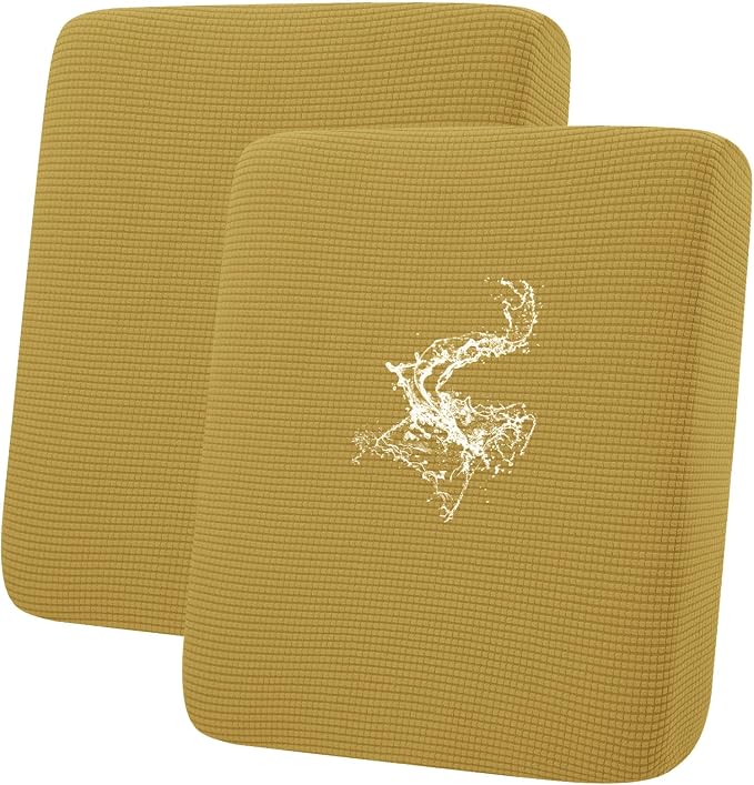 hyha Waterproof Couch Cushion Covers for Pets, Non Slip Sofa Seat Cover | Stretch Jacquard Fabric, Elastic Bottom, Non Slip Fit, Waterproof Protection, Pet Hair Protection (2 Pieces) by hyha