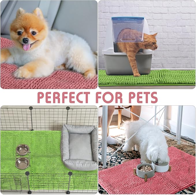 Amylove 4 Pcs Guinea Pig Cage Liner 12 x 12 Inch Washable Chenille Pee Pads Pet Dog Cat Bedding Training Mat Reusable for Small Animals Puppy Bunny Hamster Chinchilla - Image 6