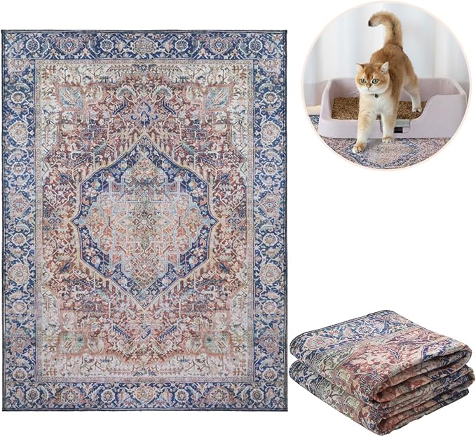 Lovewag Cat Litter Mat, Litter Box Mat, Rustic Terracotta, 36x48, 2 Pack | Washable litter mat cover, kitty litter mat & cat mat for litter box, litter trapping mat, prevents tracking, multi-cat - Image 8