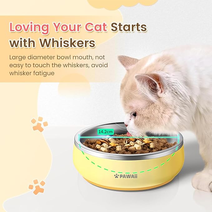 Pawaii Small Dog Bowl, 12 oz Stainless Steel Food and Water Bowl, 1 Pack | Double-Wall Design,Smooth Open Bowl Design,Easy-Rinse Interior,Wide Bowl Opening,For Cats and Small Pets - Image 5