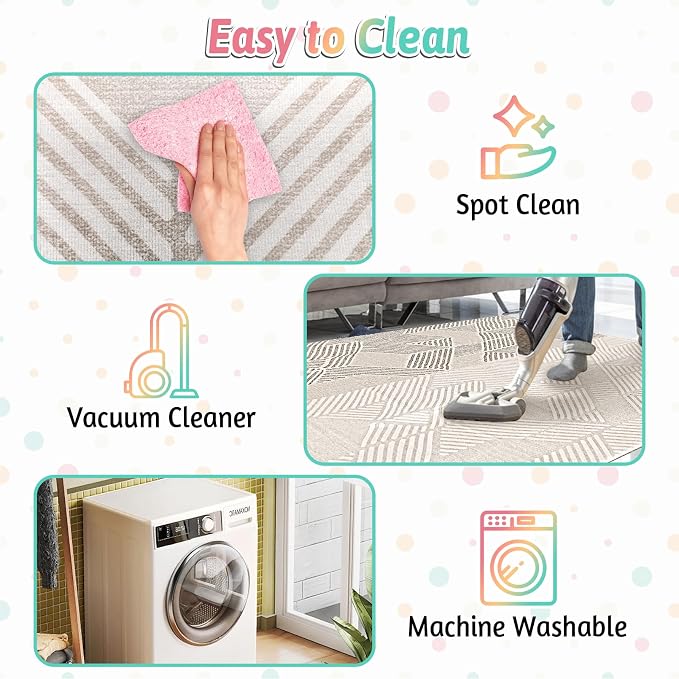 VCEPJH Bunny Floor Mat 55 x 78.7in Rabbit Cage Liner Washable Large Reusable Guinea Pigs Rug Anti-Slip Whelping Pads for Small Pet Dogs Puppy Chinchillas Cats Ferrets - Image 5