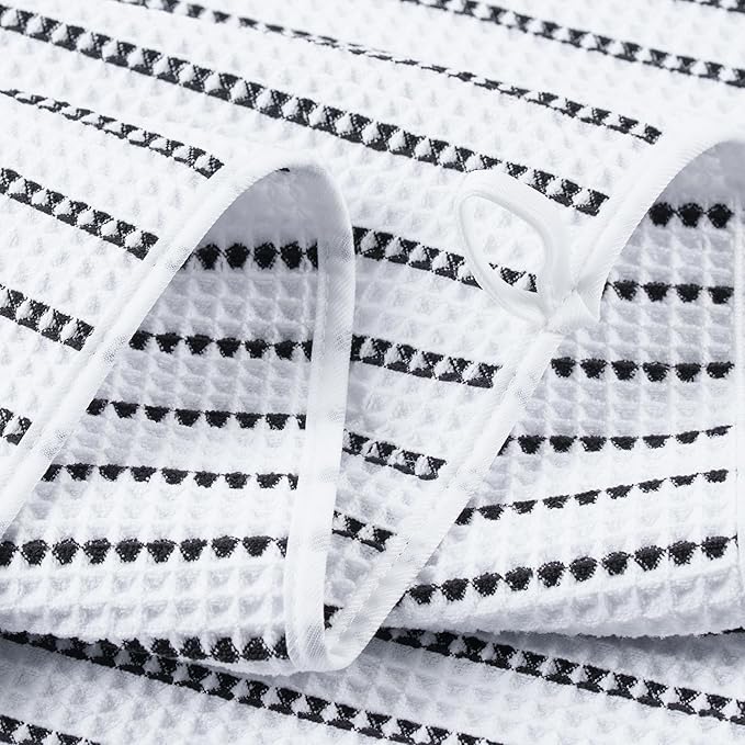 POLYTE 430 GSM Microfiber Quick Dry Lint Free Oversize Bath Towel Set, 6 Piece (Waffle Weave) - Image 4