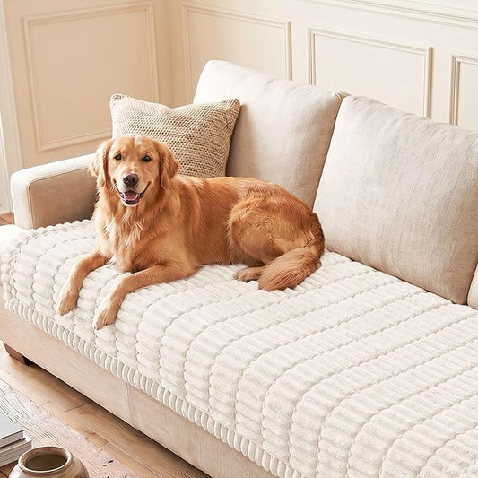hyha Couch Cover for Dogs, Washable Non Slip Plush Flannel Sofa Protector | Thick Flannel, Silicone Anti-Slip Backing, Pet Hair & Scratch Protection, Fits Sofa & Loveseat (35.4" x 82.7") by hyha