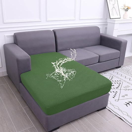 hyha Waterproof Sectional Couch Covers, Non Slip Sofa Cushion Covers | L Shape Sectional Fit, Stretch Jacquard Fabric, Elastic Bottom, Waterproof Protection (1 Piece for Chaise) by hyha