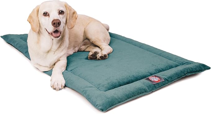 Majestic Pet Dog Crate Mat - Machine Washable Soft Plush Pet Bed Pad for Crates & Kennels | USA Crafted | 42"x26" Villa Azure by MajesticPet