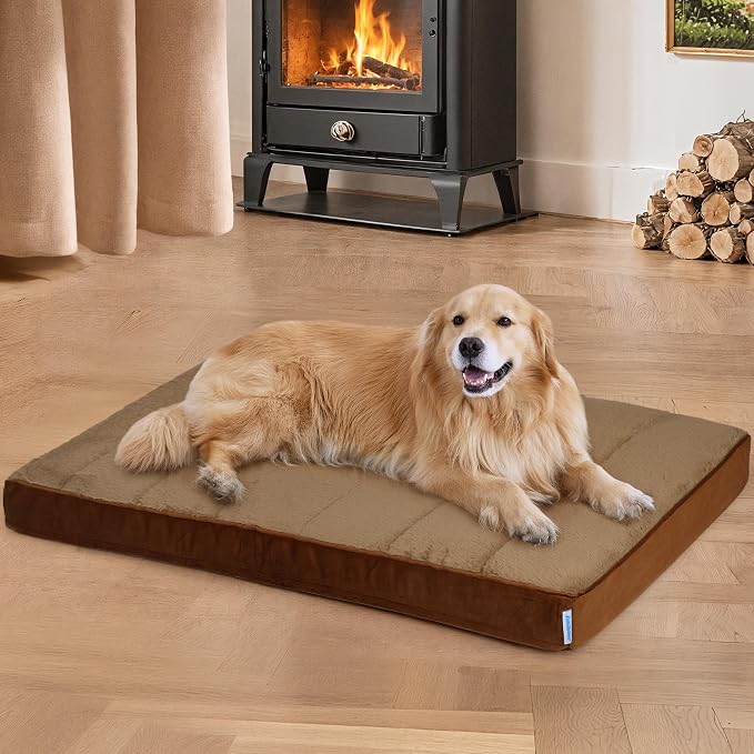 Dog Bed for X Large Dog - Orthopedic Pet Beds with Memory Foam, Waterproof Removable Washable Cover with Non-Slip Bottom, Khaki, 41" L x 27" W x 3" H - Image 7