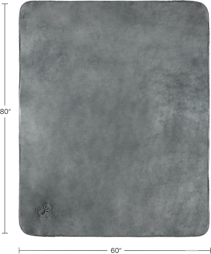 PETMAKER Dog Blanket - 60x80in Reversible Sherpa Blanket - Throw Blankets for Bed, Couch, Crate, or Car - Machine Washable Puppy Essentials (Gray) - Image 9
