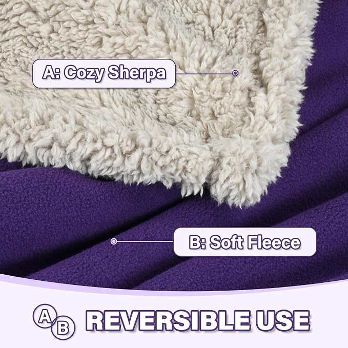 Catalonia Waterproof Blanket for Bed, Reversible Leakproof Throw | 80 x 90 Inch, Purple, Washable Protector Cover for Couch and Sofa, Stain Proof Blanket for Pets, Kids and Everyday Spills - Image 2
