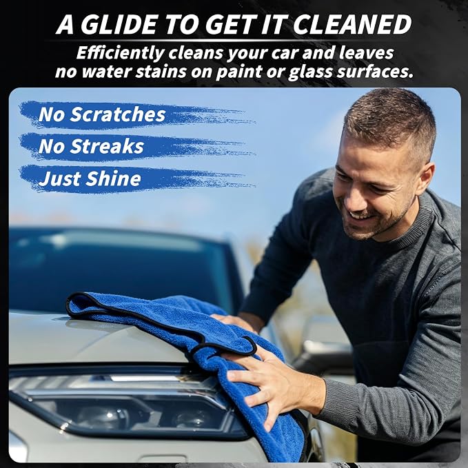20 Pack Microfiber Towels for Cars, 24" x 16" Dual-Sided Car Drying Towel | 400 GSM Highly Absorbent, Lint-Free Microfiber Cleaning Cloths for Scratch-Free Drying, Detailing, Buffing, Polishing Cars - Image 5