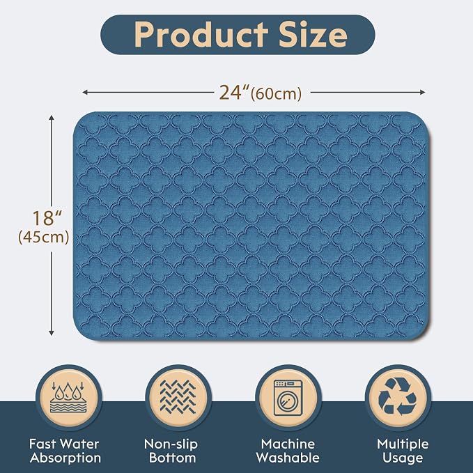FunFurry Washable Pee Pads for Dogs - 4 Pack Reusable Pee Pads，Waterproof Puppy Pads，Pet Training Pads，Super Absorbent with Dog Paw Shape Non-Slip Backing (Blue, 18" X 24" - 4 Pack) - Image 2