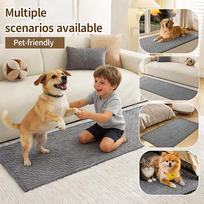 Warmstar Waterproof Couch Cover for Dogs Washable,Brick Pattern Short Plush Pet Couch Covers for Sofa,Soft Sofa Cover Non-Slip for 3 Cushion Couch Sofa Pet Friendly (Dark Grey, 27.6" x 70.9") - Image 4