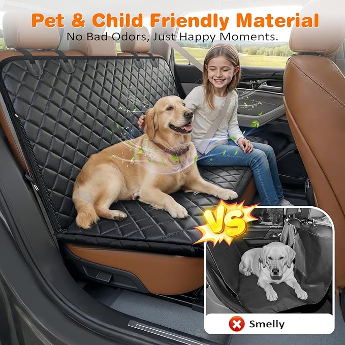 URPOWER XL Dog Seat Cover for Full-Size Truck Back Seat, Waterproof Hammock | Mesh Window, Side Flaps, 600D Oxford, Scratch Resistant, Non-Slip, Easy Install, Machine Washable, Pee Pad Included - Image 5