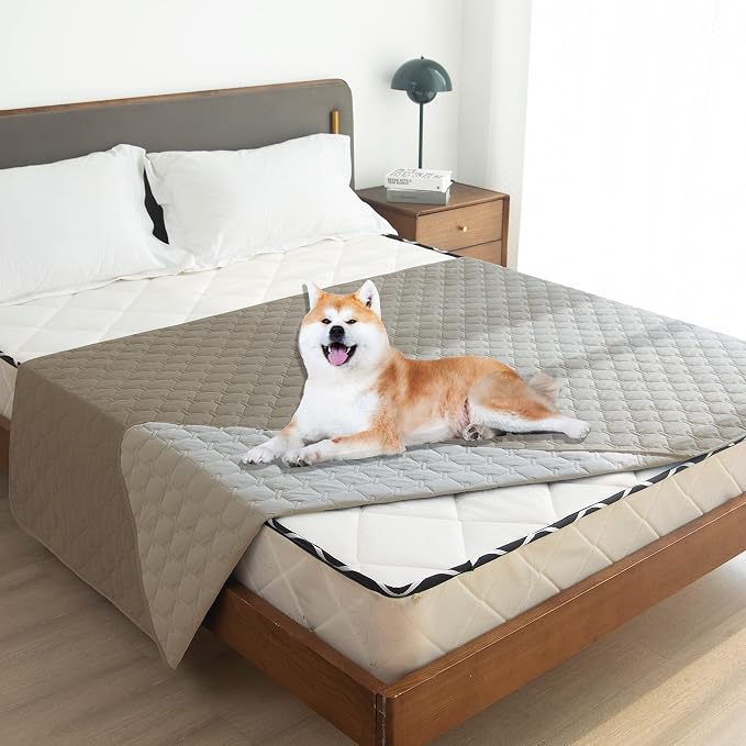 gogobunny 100% Double Sided Waterproof Dog Blanket Soft Pet Bed Cover Reversible Protect Furniture Couch Sofa Car for Puppy Large Dog Cat (Dark Stone/Light Stone, 82x82 Inch (Pack of 1)) - Image 6