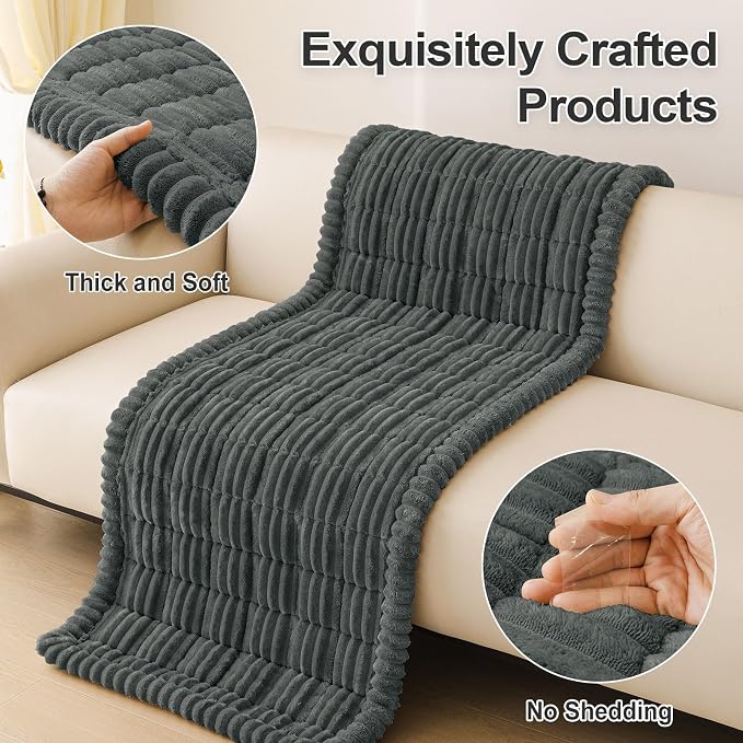 hyha Couch Cover for Dogs, Washable Non Slip Plush Flannel Sofa Protector | Thick Flannel, Silicone Anti-Slip Backing, Pet Hair & Scratch Protection, Fits Sofa & Loveseat (2 Pack 20" x 24") - Image 8