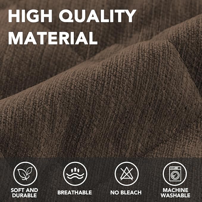 H.VERSAILTEX Couch Cover Chenille Pet Fuzzy Sofa Covers for 3 Cushion Couch and Bed Anti Slip Washable Sofa Slipcovers Soft Couch Protector Cover for Dogs Cats Kids(68" x 82", Coco Mocha) - Image 2