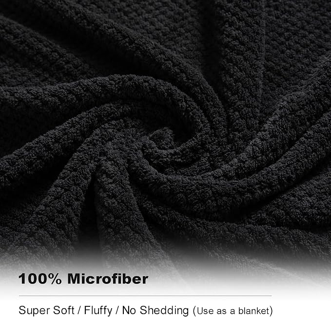 Extra Large Bath Towel Sheet Set 35x70 Inches - Oversized Bath Towels Set,Jumbo Large Microfiber - Quick Dry, Lightweight,Super Soft,Highly Absorbent Towel Set for Bathroom,Hotel,SPA,Pack of 4 (Black) - Image 3