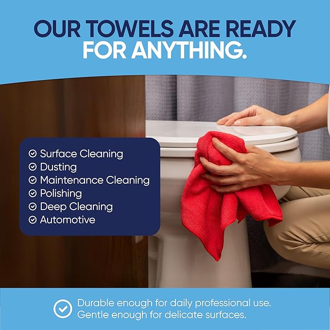 Microfiber Wholesale 12" x 12" Cleaning Cloths (50 Pack) - Reusable Towels, Wash Rags, Dust Cloth, All-Purpose: Kitchen, Dish, Cars, Shop, Glass (Green) - Image 4