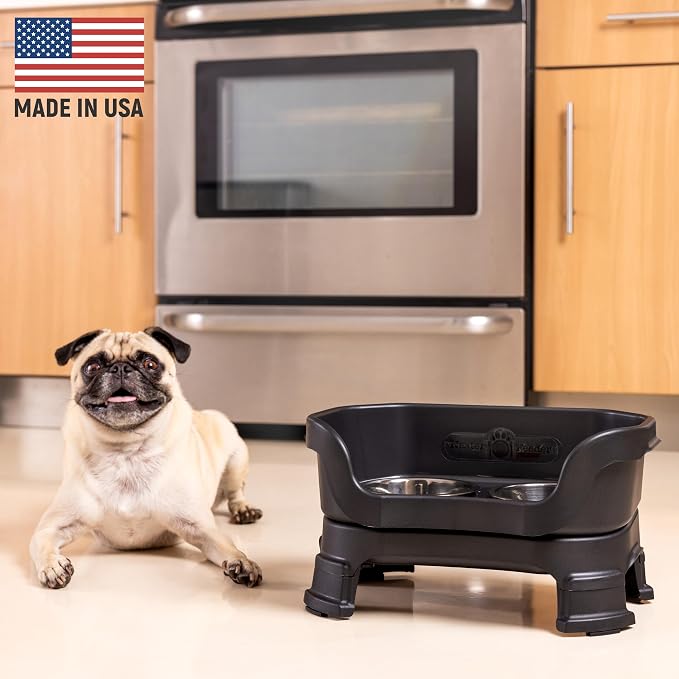 Neater Feeder Deluxe Mess-Proof Elevated Dog Bowls for Small Dogs (Up to 19 lbs), 2 Height Adjustable (6” & 7.5”) No-Spill Raised Dog Bowl Stand, Stainless Steel Food Bowl Set, Made in USA, Black - Image 4