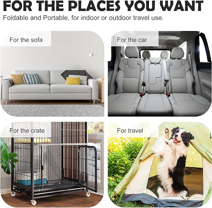 Dog Bed Soft Dog Crate Bed Pad Mat, 48 in Non Slip Bottom Washable Beds for Extra Large Dogs, Pet Bed Mattress Kennel Pad, Dark Blue Gray - Image 7