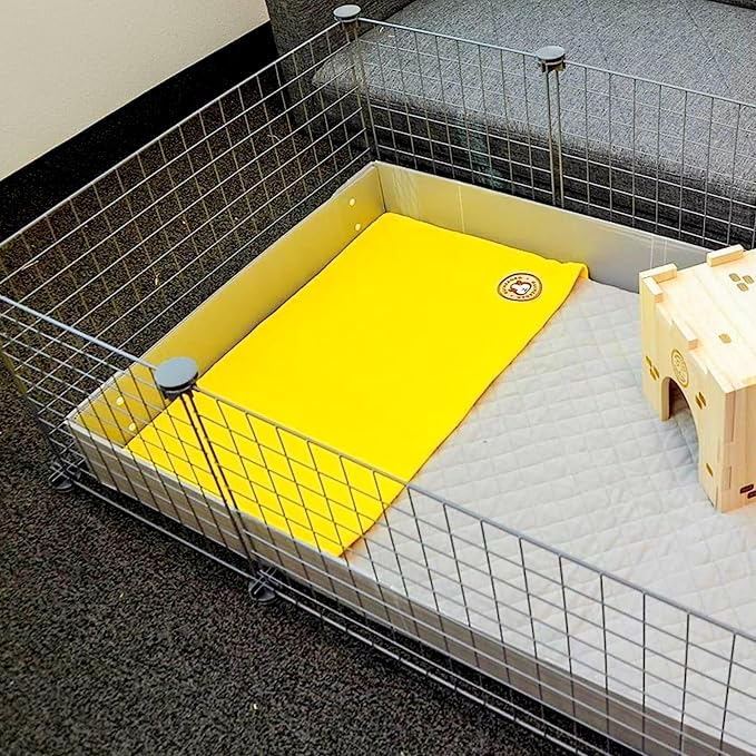 GuineaDad Original Liner - Yellow Fleece Guinea Pig Bedding - Reusable Guinea Pig Cage Liner - Extra Absorbent with Waterproof Bottom and Burrowing Pocket - Small Pet Supplies - 2x3 C&C - Image 7