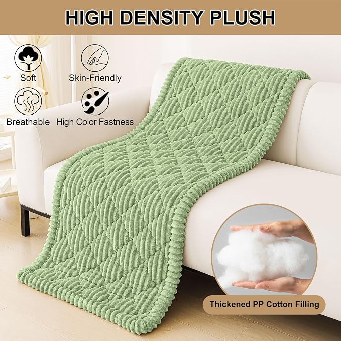 Smiry Couch Cover for Dogs Washable, Non Slip Fuzzy Pet Sofa Protector | Soft Thick Furniture Cover for Sofa, Loveseat and Sectional, Scratch & Pet Hair Resistant (Sage Green, 27.6" x 70.9") - Image 9