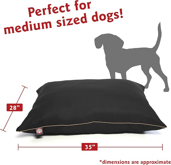 Majestic Pet Rectangle Medium Dog Bed Washable – Non Slip Comfy Pet Bed – Dog Crate Bed Super Value Pillow Dog Bed – Dog Kennel Bed for Sleeping - Dog Bed Medium Breed 35 x 28 Inch – Solid Black - Image 2