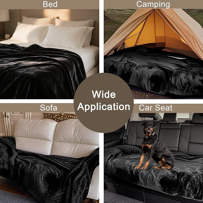 gogobunny Dog Blanket, Waterproof Reversible Sherpa Fleece Throw Blanket, Furniture Cover for Bed, Couch, Sofa Protection from Liquid Pee and Pet Fur of Puppy, Cat (Black, 30x70 inches) - Image 4