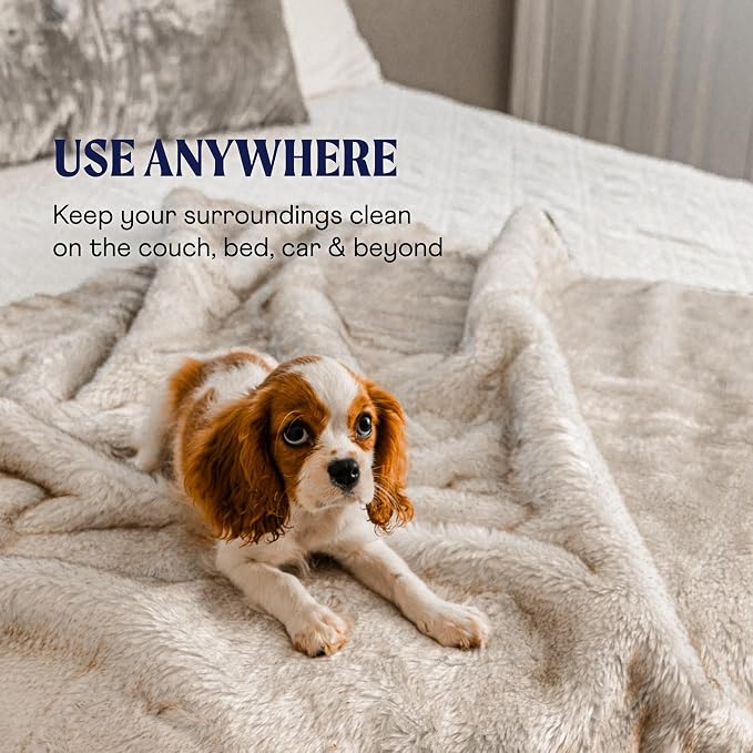 PAW BRANDS PupProtector Waterproof Throw Blanket, White/Brown, 60x50 | Waterproof, machine washable — protects couches, beds & car seats - Image 6