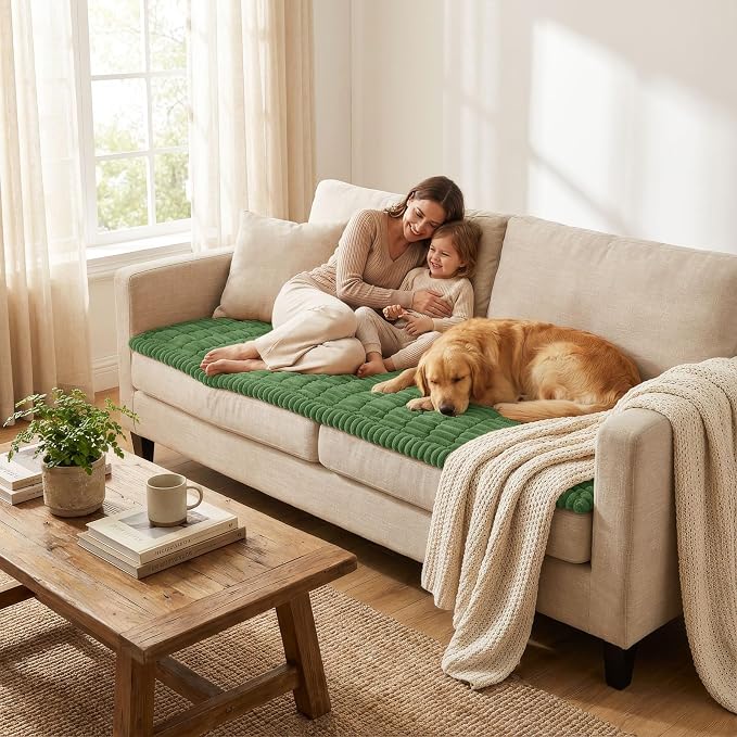 Smiry Couch Cover for Dogs, Non Slip Washable Sofa Protector for Pets | Soft Furniture Cover for Leather & Fabric Couches, Cozy Protect Against Fur, Dirt & Messes, Pet Friendly, 27.6"x47" - Image 6