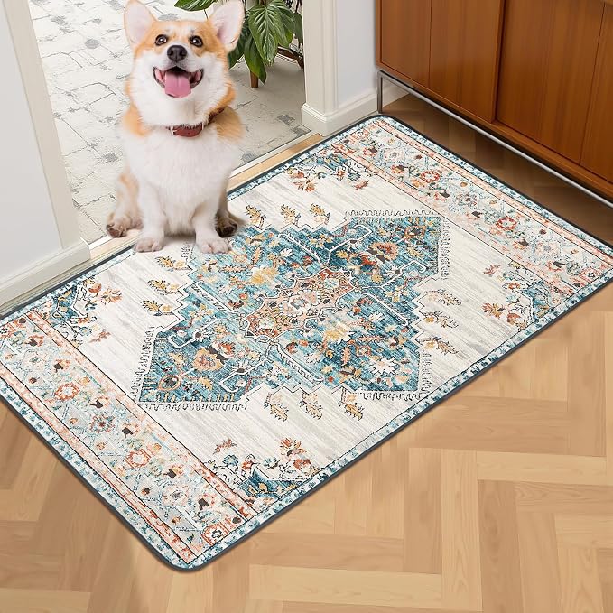 SCLOSE Washable Pee Pads for Dogs 2 Pack, 36" x 24" Reusable Puppy Pads Waterproof, Super Absorbent Dog Rugs, Leakproof, Dog Crate Pad, Playpen Mat, Whelping Pads, Blue Medallion - Image 2