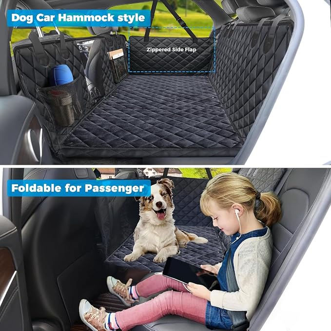 URPOWER Back Seat Extender for Dogs, Large Hard Bottom Dog Car Seat Cover | Supports 550 lbs, Stable 3-Panel Hard Bottom, Added High-Density Foam for Comfort, Waterproof 900D Oxford, 45% More Space - Image 5