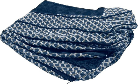 Furhaven Replacement Dog Bed Cover Comfy Couch Plush & Décor Sofa-Style, Machine Washable - Diamond Blue, Medium by FurHaven
