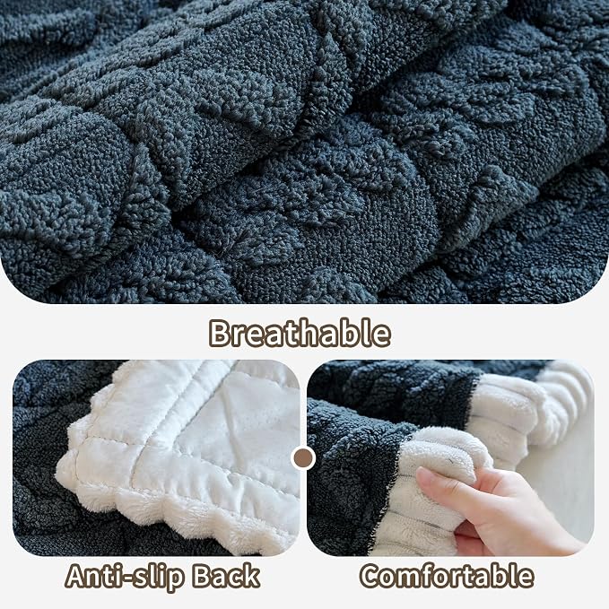 Fuzzy Couch Covers for Dogs, Non Slip Thick Dog Couch Cover Protector, Plush Pet Couch Covers for Sofa Washable, Soft Sofa Cushion Slipcovers Pet Friendly(1PC, Dark Grey, 27.6”x70.9”) - Image 5