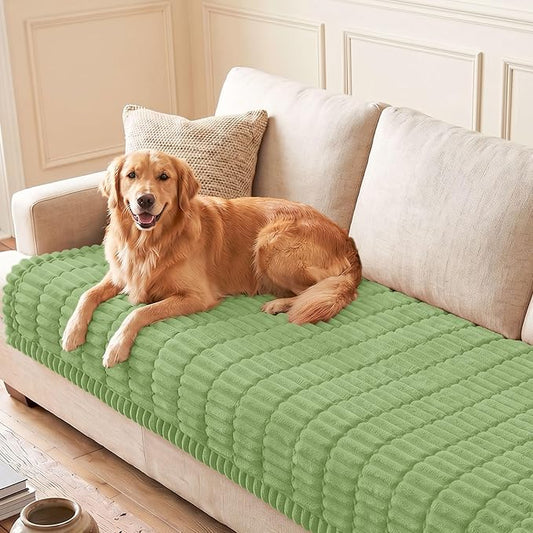 hyha Couch Cover for Dogs, Washable Non Slip Plush Flannel Sofa Protector | Thick Flannel, Silicone Anti-Slip Backing, Pet Hair & Scratch Protection, Fits Sofa & Loveseat (35.4" x 82.7") by hyha