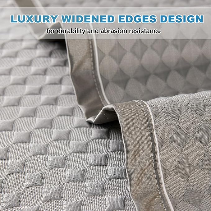 OTOB Cooling Dog Couch Cover Washable Non Slip Furniture Protector, 1 Piece | Elegant Gray, 27.6"x70.9", Premium Ice Silk Fabric, Modern Geometric, Soft, 3D Bionic Breathable, Pet Friendly Sofa Cover - Image 9