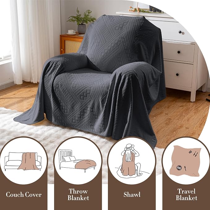 Waterproof Recliner Chair Cover, Anti-Slip Reclining Sofa Covers, Washable Durable Breathable Couch Covers with Reversible Design, Pet Furniture Protector for Dogs Cats 71x91 in/Dark Grey - Image 7