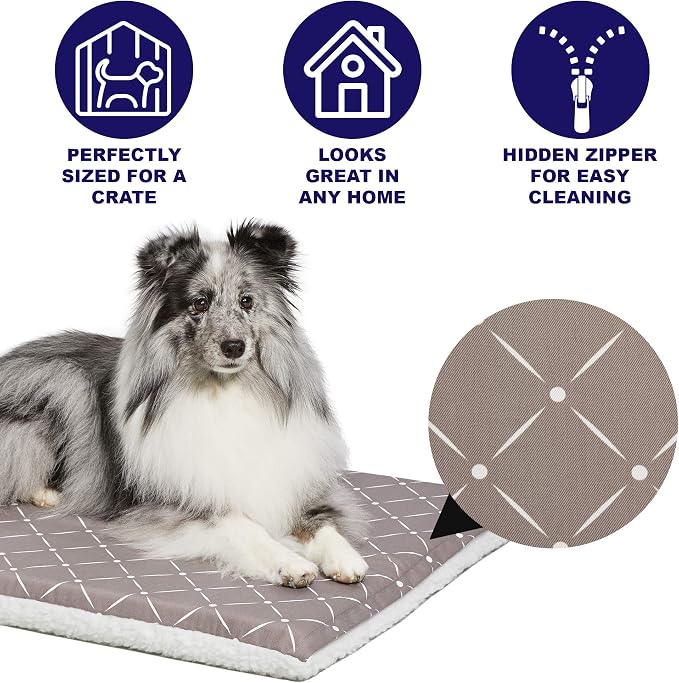 MidWest Homes for Pets Quiet Time Couture Paxton Pet Bed with Removable Pillow Cover, Mushroom, 24" - Image 2