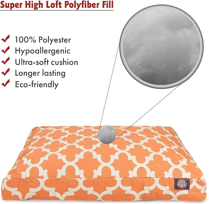 Gray Trellis Medium Rectangle Indoor Outdoor Pet Dog Bed With Removable Washable Cover By Majestic Pet Products - Image 5