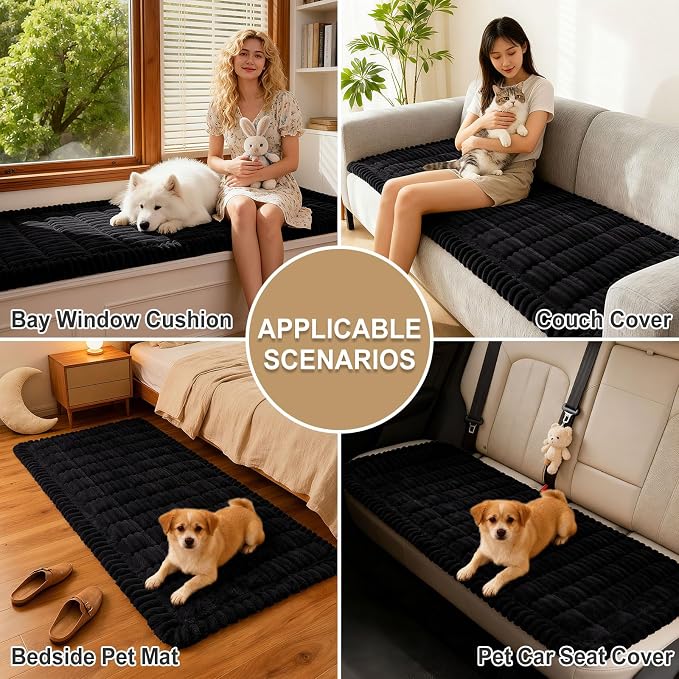 hyha Couch Cover for Dogs, Washable Non Slip Plush Flannel Sofa Protector | Thick Flannel, Silicone Anti-Slip Backing, Pet Hair & Scratch Protection, Fits Sofa & Loveseat (27.6" x 82.7") - Image 4