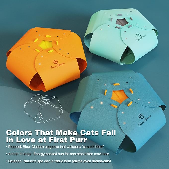 Cat Tunnel, Cat Cave for Indoor Cats Bed,Scratch Resistant Cat Toys for Medium Large Cats Hide and Seek Toy (Peacock Blue) - Image 7