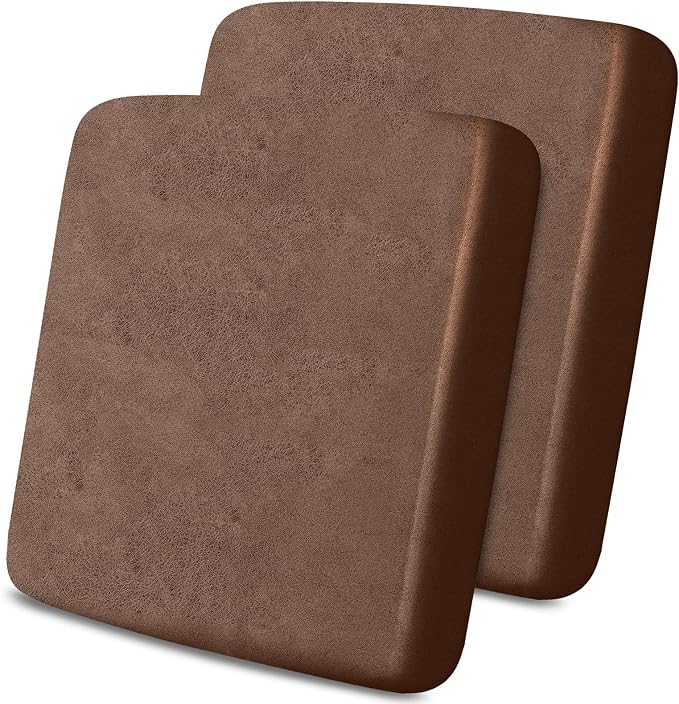 molasofa Leather Look Couch Cushion Covers, Stretch Sofa Cushion Covers for Sectional Armchair Loveseat Protector,Replacement Seat Cushion Slipcovers, Machine Washable (2 Cushion Sofa, Light Brown) by Molasofa