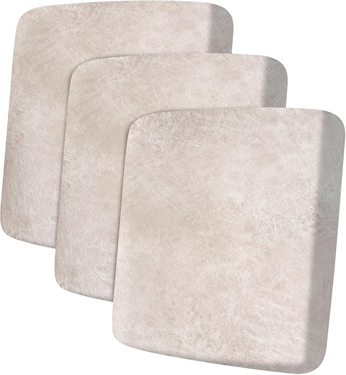 ANARACHON Leather Look Couch Cushion Covers Sofa Seat Slipcovers Sets Couches Furniture Protector for Sectional Armchair Loveseat Pets Kids Stretch Spandex Fabric (3 Cushion Sofa, Beige) by ANARACHON