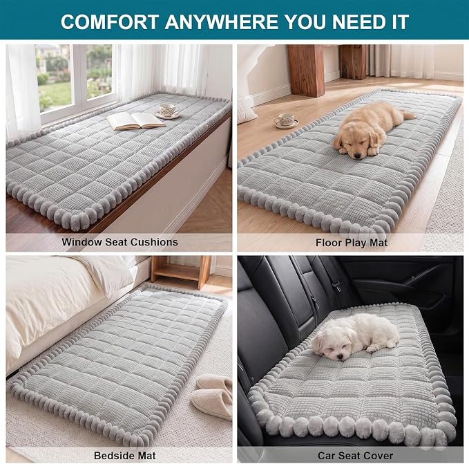 KRFOONN Couch Cover for Dogs Washable Pet Couch Covers for 3 Cushion Sofas Non-Slip Dog 3 Seat Sofa Cushions Covers Soft Sofa Slipcovers Protector for Pets (Style B-Light Grey, 27.6" x 70.9") - Image 7