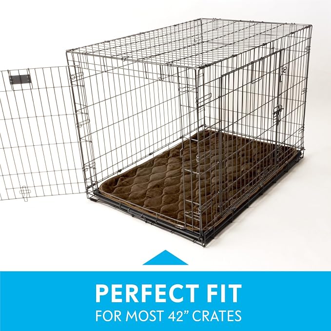 Paw Inspired Washable Padded Crate Mats for Dogs, Dark Brown, 41x28 Inch | Fits 42-inch Kennels, Leakproof, Waterproof Bottom, Plush Dog Pad, Pet Bed - Image 3