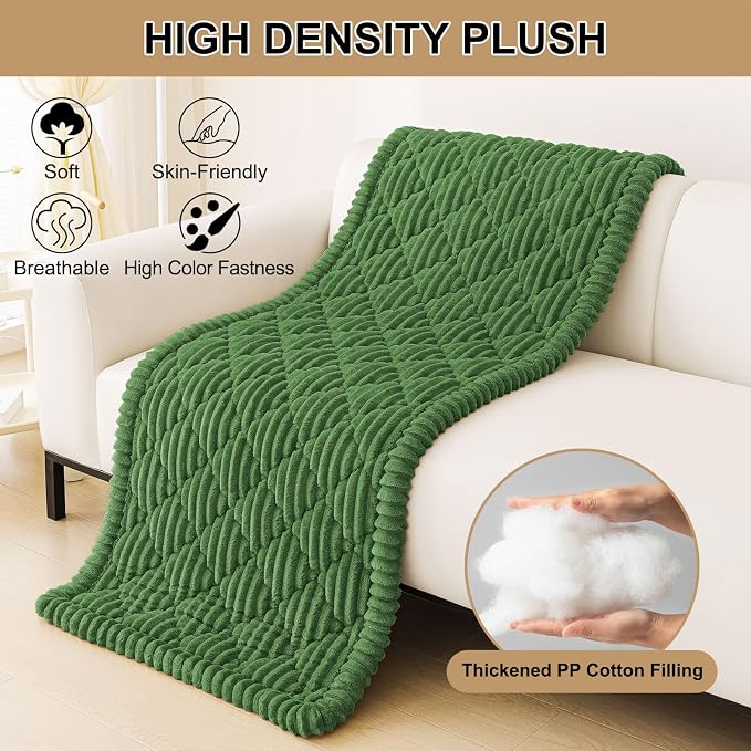 Smiry Couch Cover for Dogs Washable, Non Slip Fuzzy Pet Sofa Protector | Soft Thick Furniture Cover for Sofa, Loveseat and Sectional, Scratch & Pet Hair Resistant (Olive Green, 27.6" x 70.9") - Image 9
