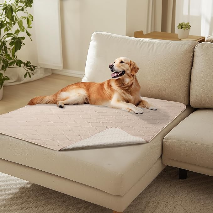 Luciphia Waterproof Couch Cover for Dogs, Non-Slip Pet Sofa Protector | Non-slip waterproof couch cover scratch-resistant machine washable protects sofa bed spills, Beige, 40" x 50" by luciphia