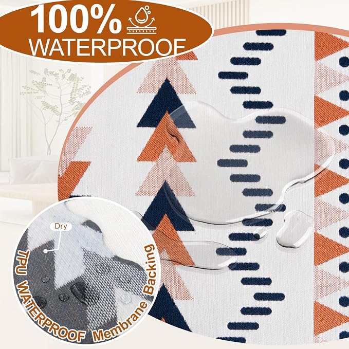 1OO% Waterproof Sectional Couch Covers for Dogs L Shaped Corner Sofa Cover Washable Chenille Sofa Slipcovers Blanket Modern Jacquard Pet Furniture Protector (91"x276", Boho Blue Orange) - Image 4