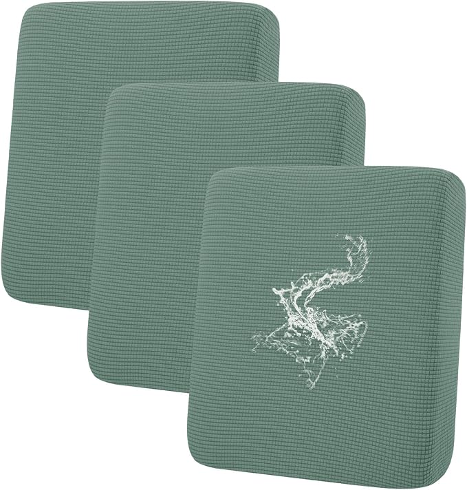 hyha Waterproof Couch Cushion Covers for Pets, Non Slip Sofa Seat Cover | Stretch Jacquard Fabric, Elastic Bottom, Non Slip Fit, Waterproof Protection, Pet Hair Protection (3 Pieces) by hyha