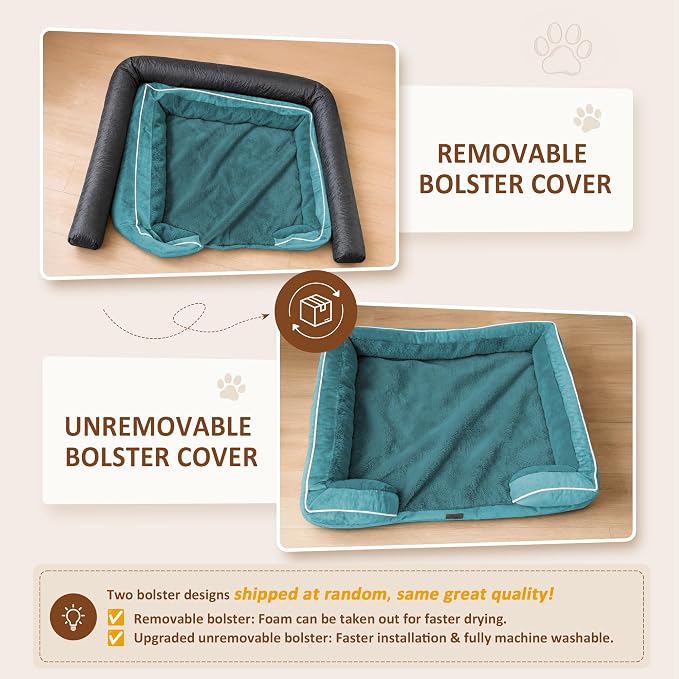Comfort Expression Orthopedic Dog Bed for Extra Large Dogs with Bolster | Waterproof Dog Couch Bed with Washable Cover & Non-Slip Bottom, Supportive Egg Crate Foam Big Dog Bed, 53x42Inch - Image 6